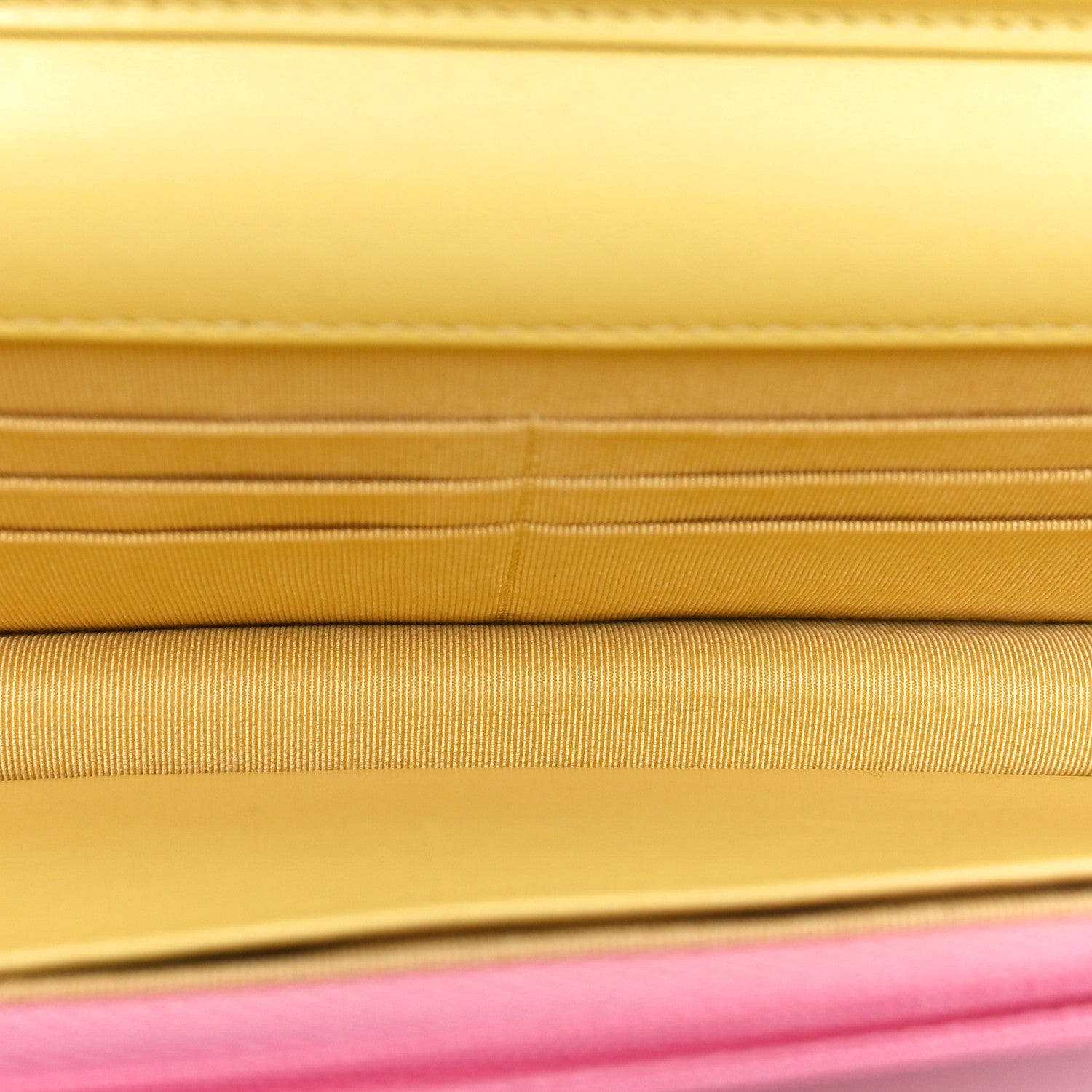 Chanel Lambskin Quilted Wallet On Chain WOC Pink Yellow 5 of 12