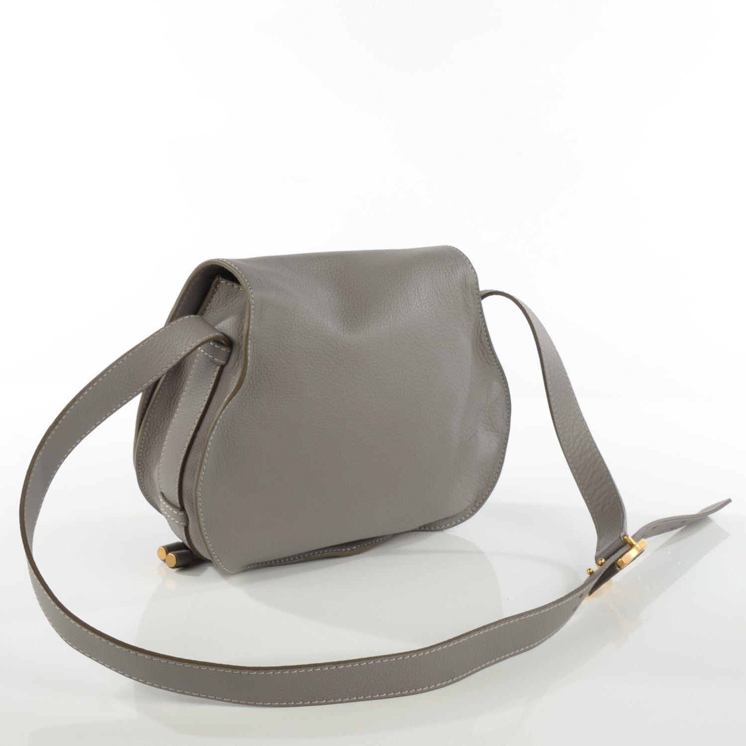 Chloe Calfskin Medium Marcie Round Crossbody Bag Cashmere Grey 3 of 9
