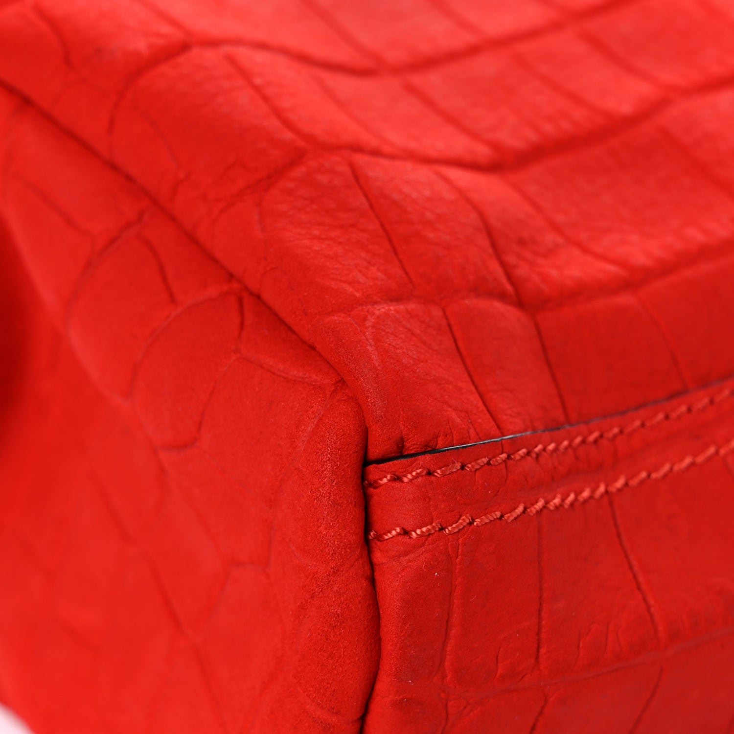 Givenchy Calfskin Crocodile Embossed Mini Pandora Red 8 of 13