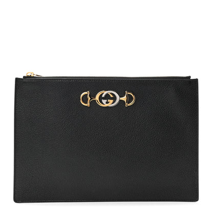 Gucci Grainy Calfskin Zumi Pouch Black 1 of 7