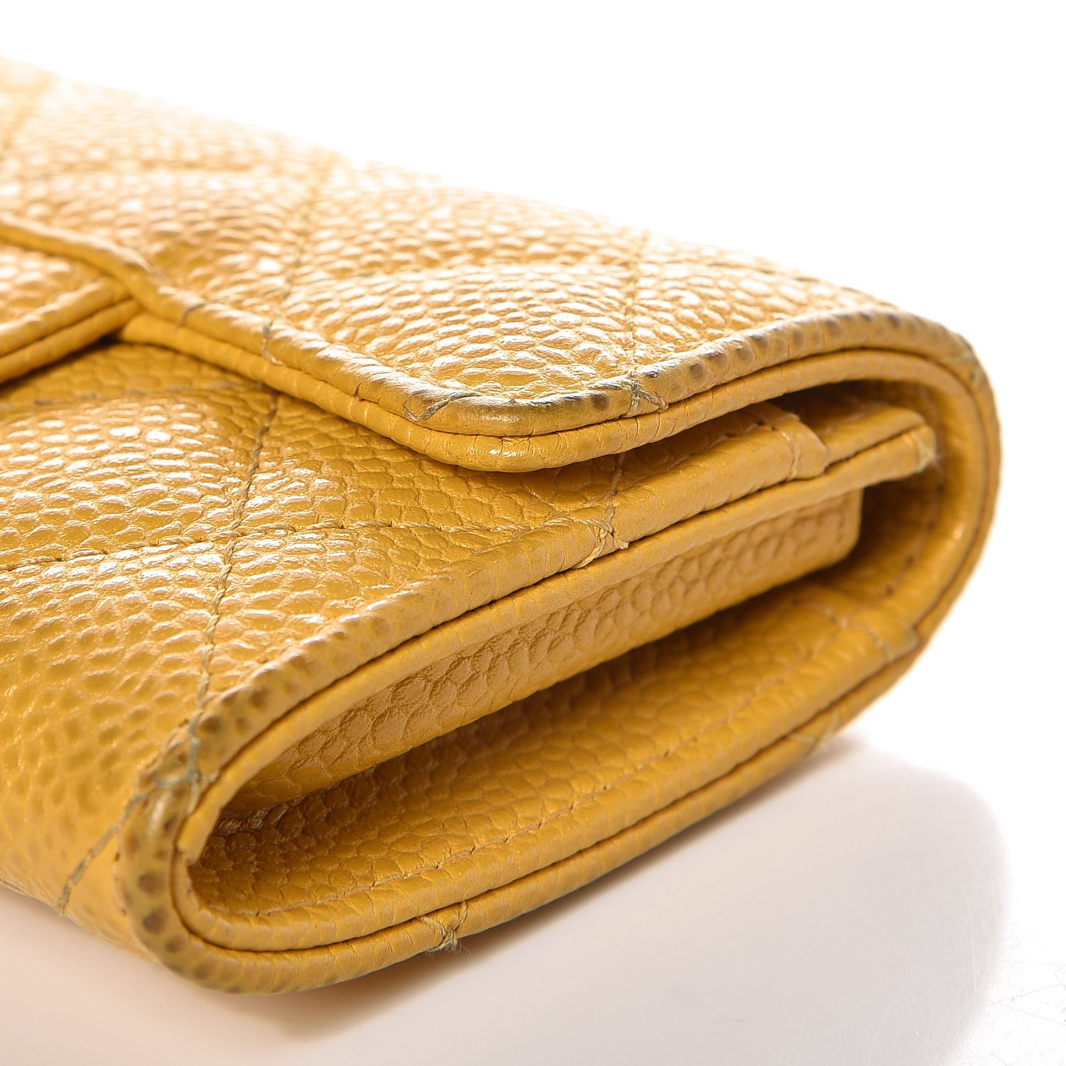 Chanel Caviar Quilted Flap Card Holder Yellow 13 of 16