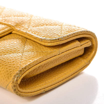 Chanel Caviar Quilted Flap Card Holder Yellow 13 of 16