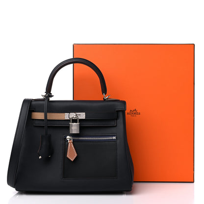 Hermes Swift Colormatic Kelly Retourne 25 Caban Black Chai Gold Etoupe 12 of 12