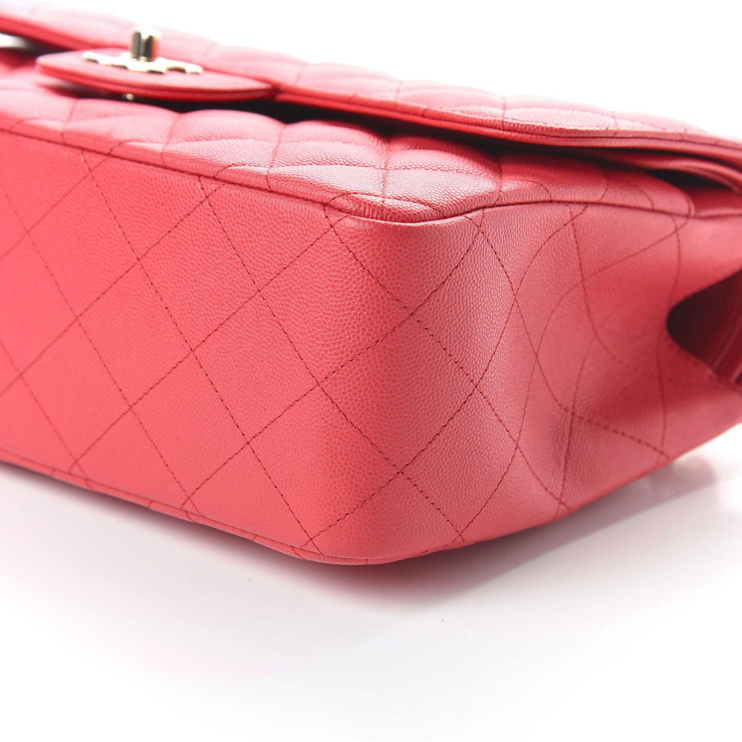 Caviar Quilted Jumbo Double Flap Dark Pink