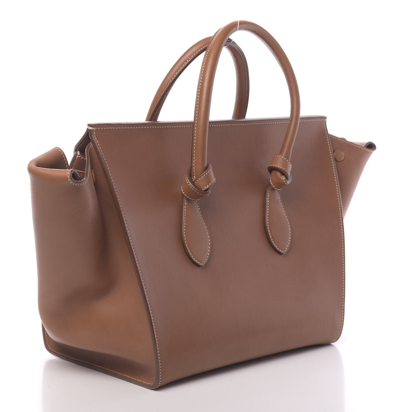 Natural Calfskin Small Tie Knot Tote Tan