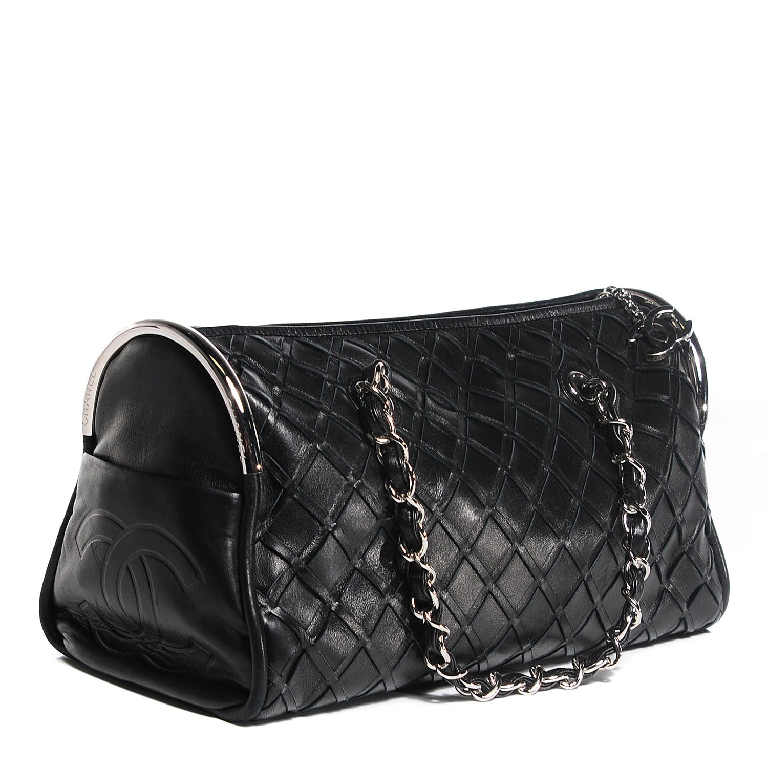 Chanel Lambskin Woven Medium Ultimate Soft Sombrero Bag Black 3 of 7