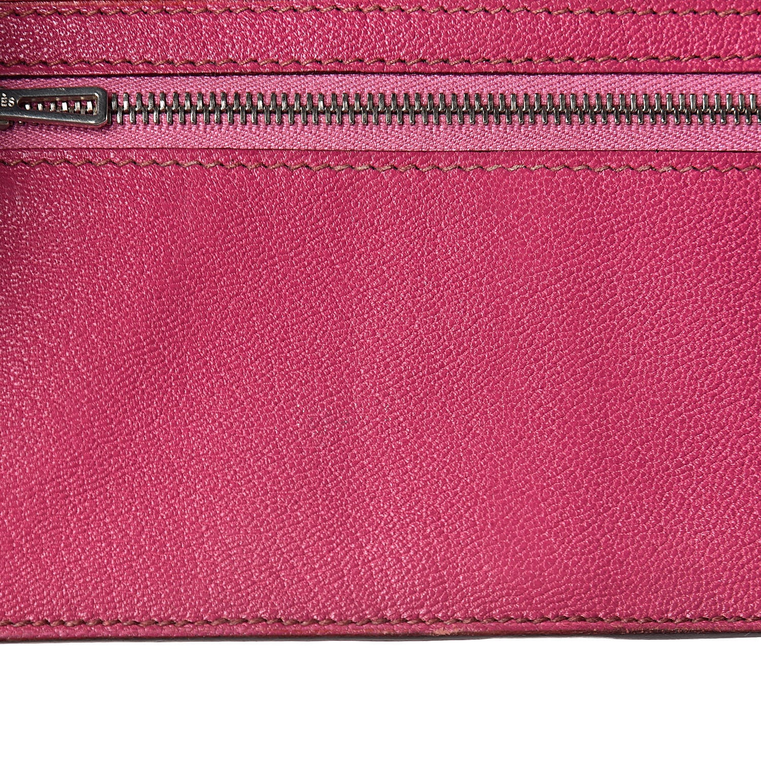 Hermes Shiny Alligator Bearn Wallet Fuchsia 7 of 9