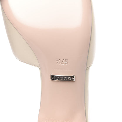 Gucci Malaga Kid Crystal Square G Madelyn Mules 37.5 Vintage White 8 of 9