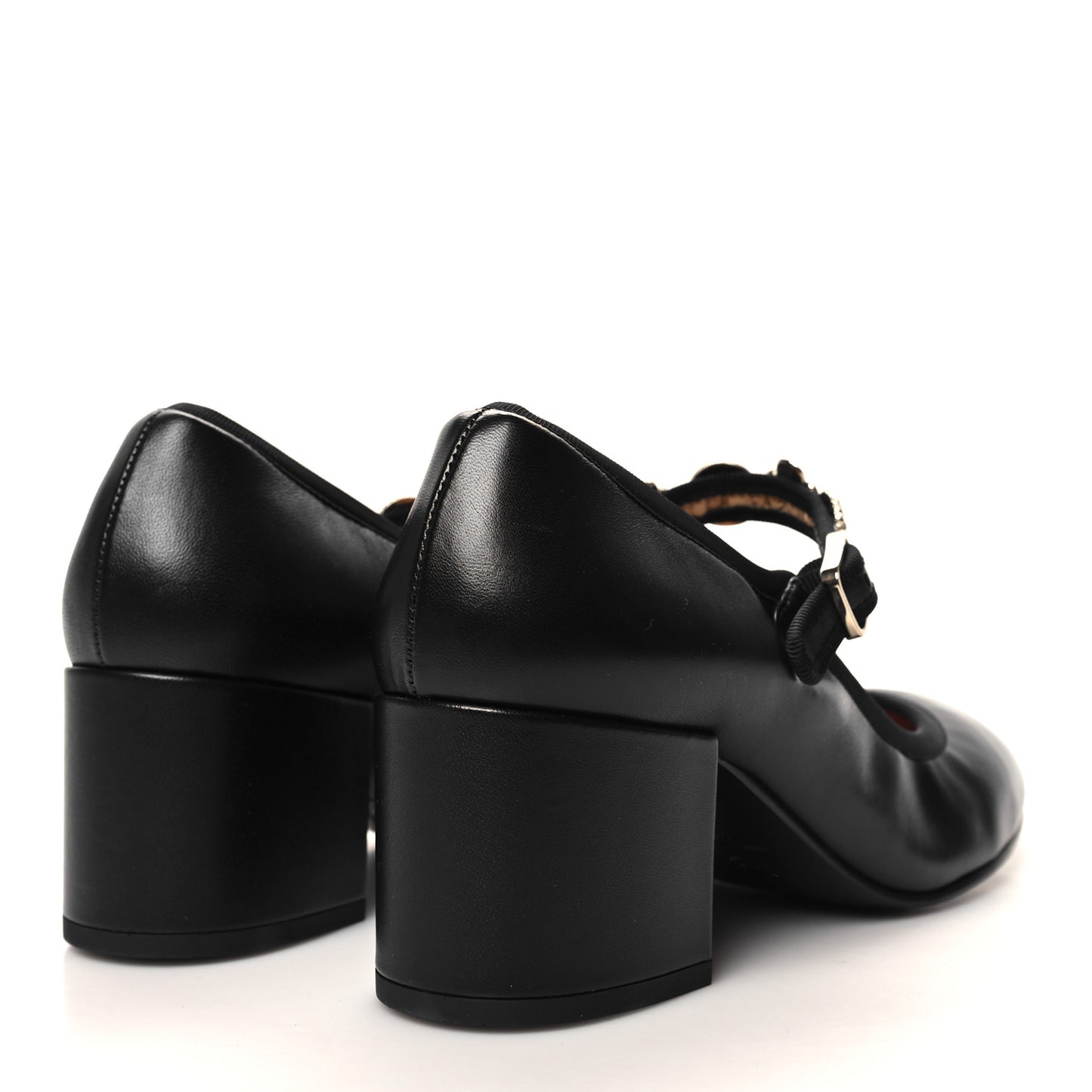 Lambskin Mary Jane Charm Pumps 39 Black