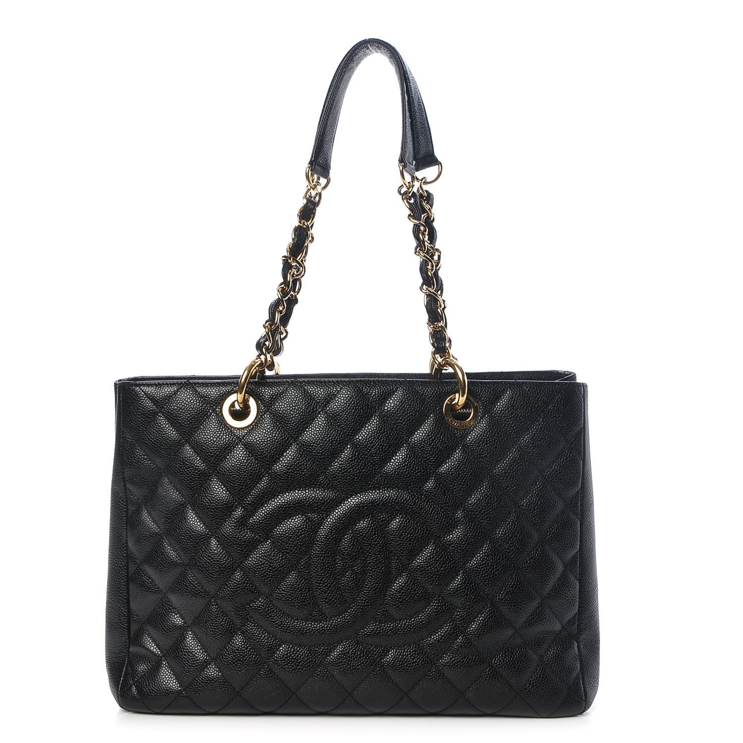 Caviar Quilted Grand Shopping Tote GST Black