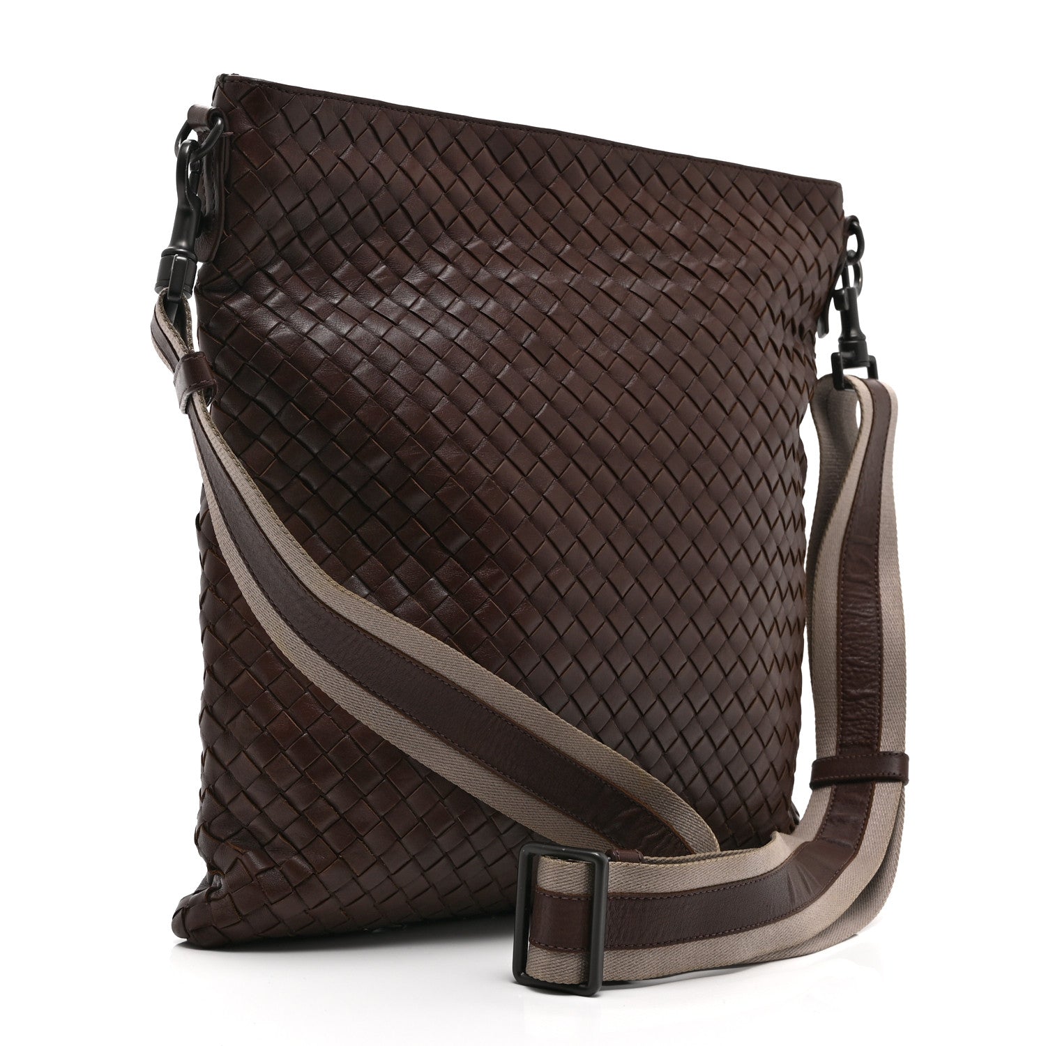 Bottega Veneta Nappa Intrecciato VN Crossbody Messenger Bag Brown 3 of 11