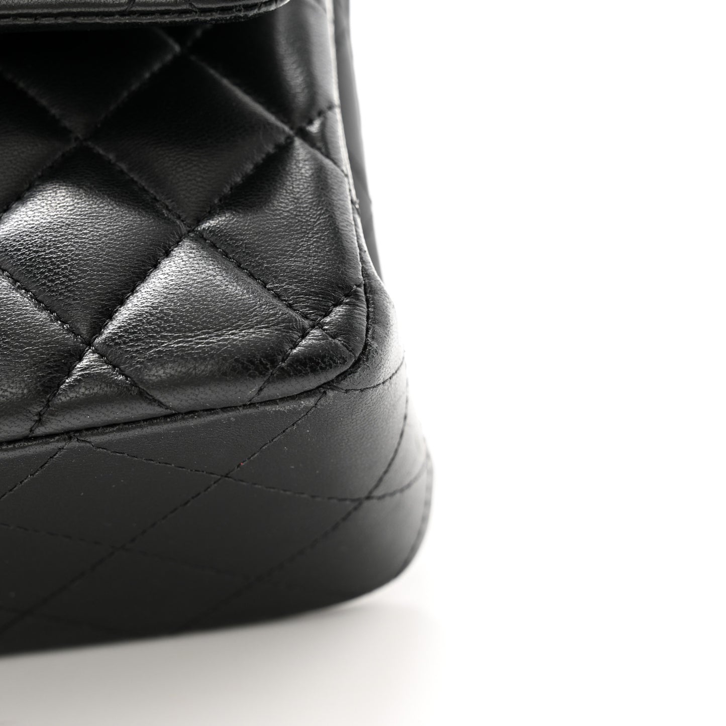 Lambskin Quilted Small Double Flap Black