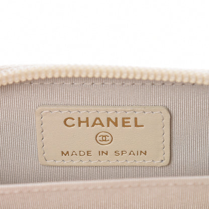 Chanel Caviar Quilted Boy Zip Around Coin Purse Wallet Ivory 6 of 8