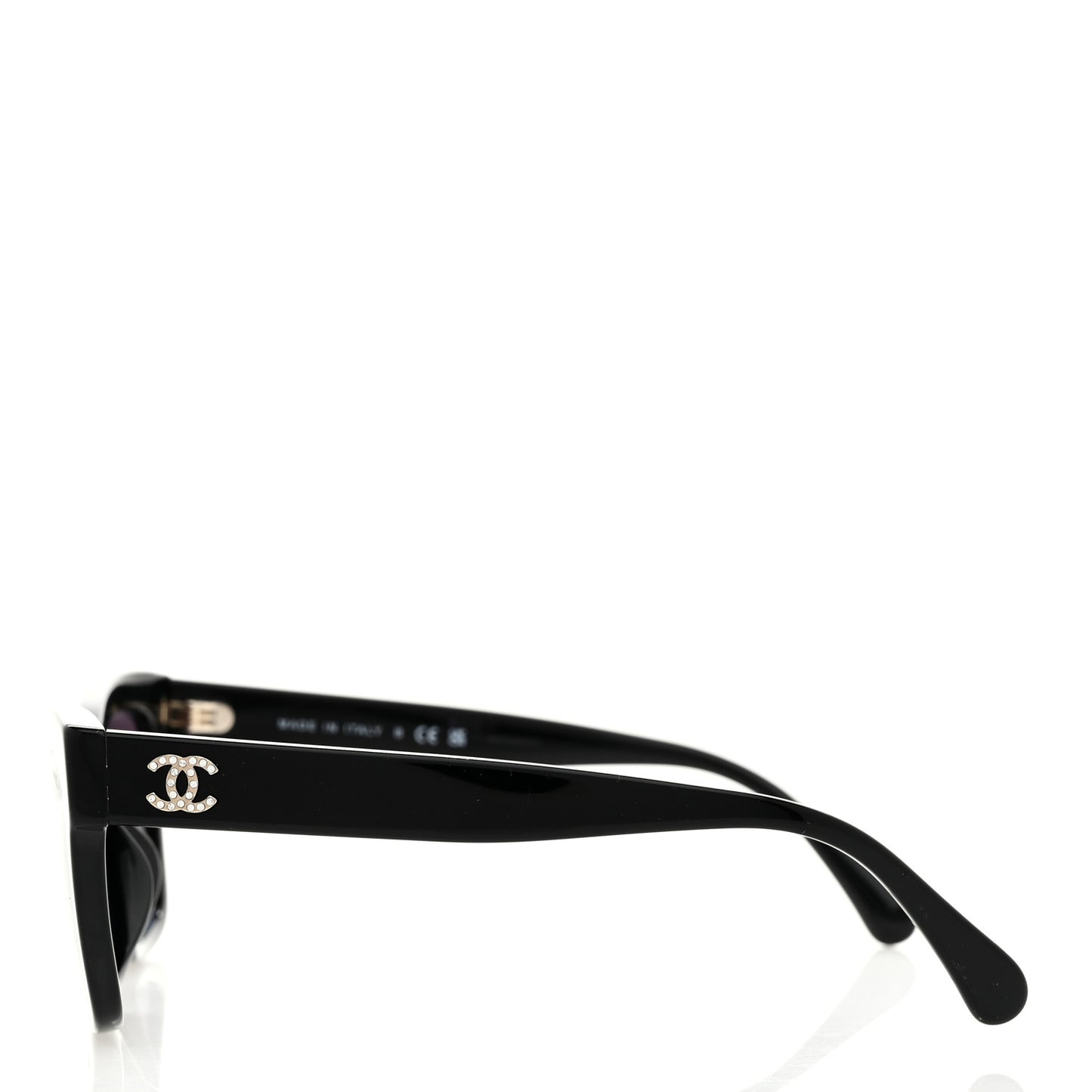 Acetate Crystal CC Rectangle Sunglasses 5496-B Black