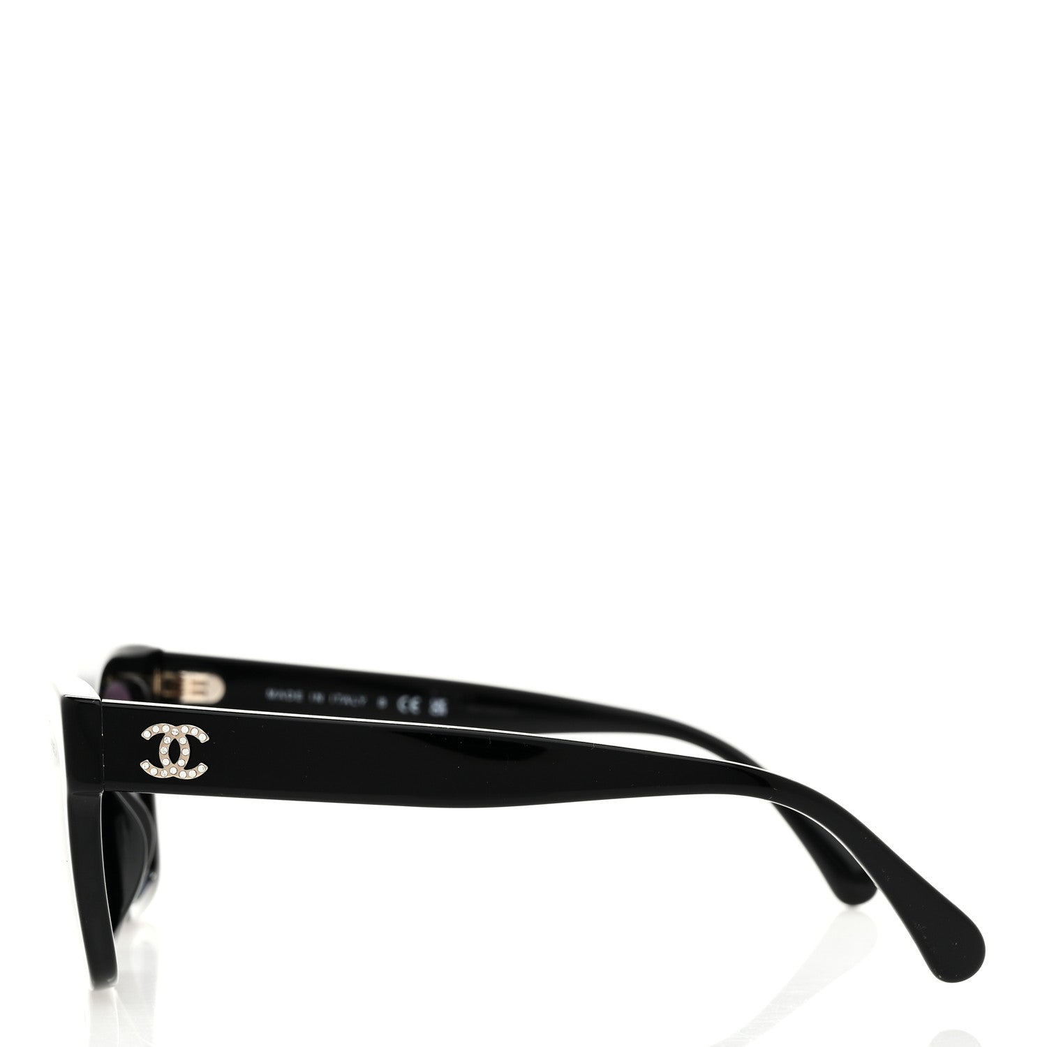 Chanel Acetate Crystal CC Rectangle Sunglasses 5496-B Black 3 of 7