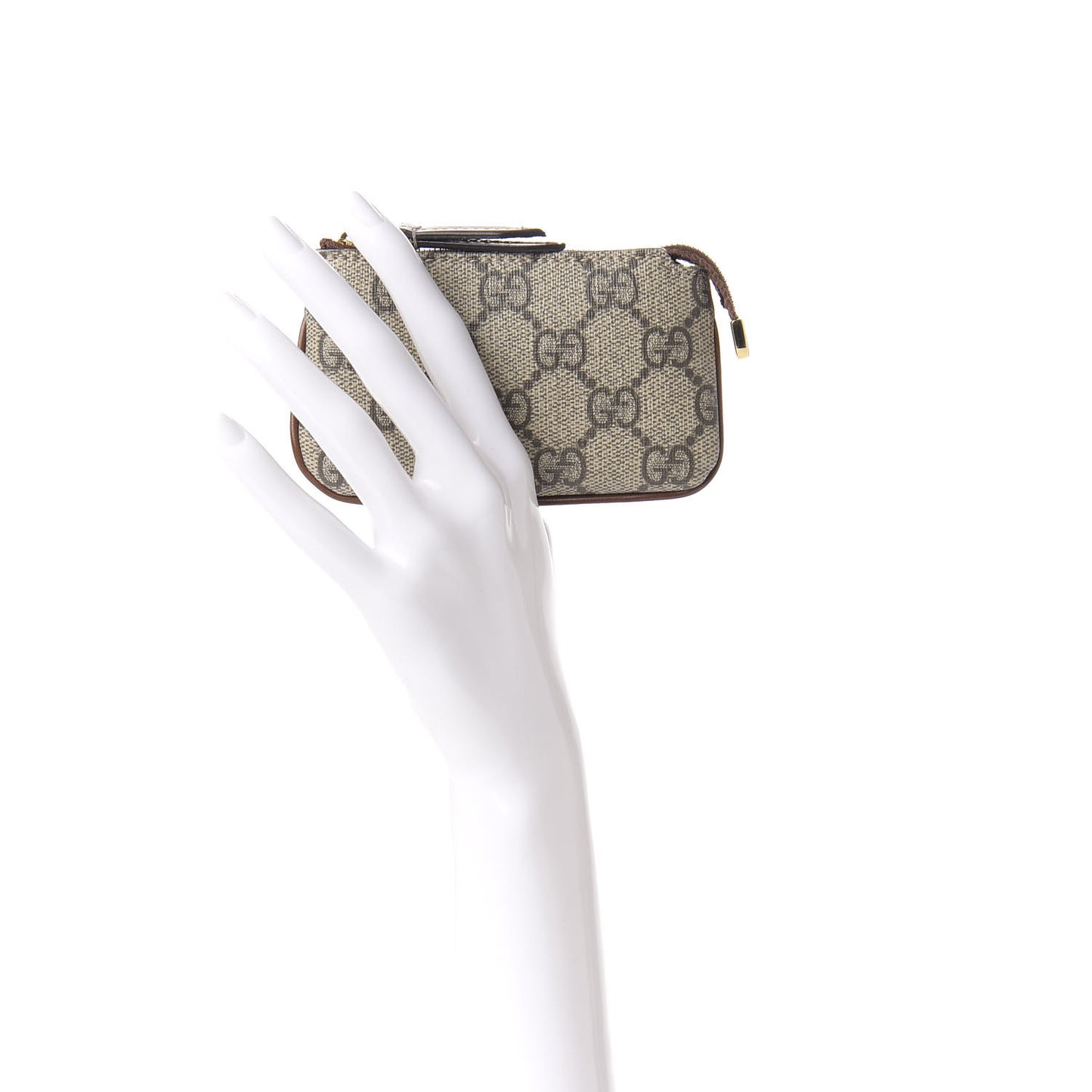 GG Supreme Monogram Key Case Brown