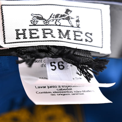 Hermes Merino Wool Silk Brides de Gala En Desordre Bonnie Beret 56 Black 9 of 9