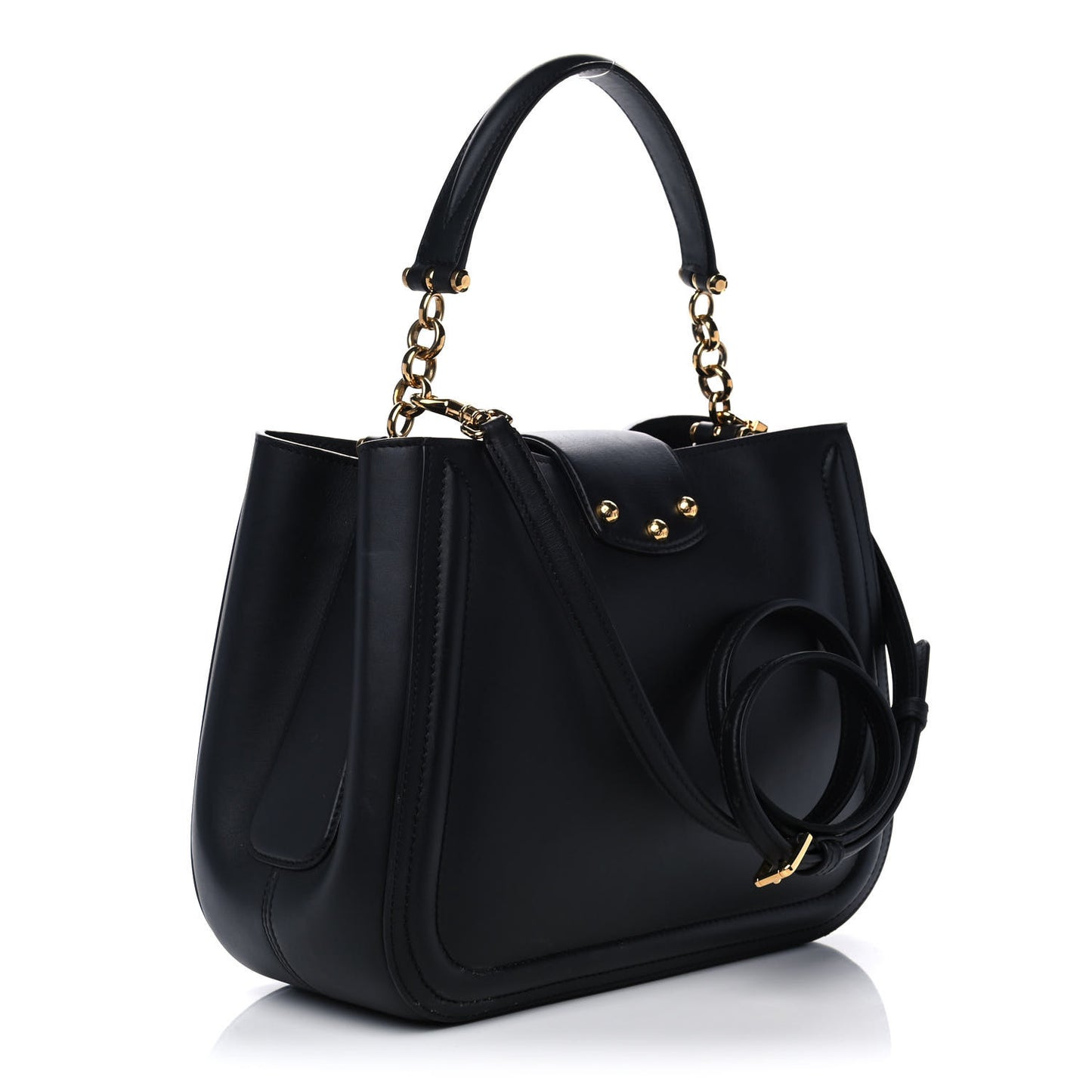 Smooth Calfskin Small DG Amore Satchel Bag Black