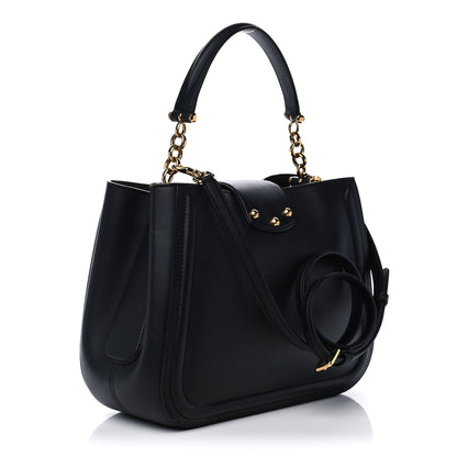 Dolce & Gabbana Smooth Calfskin Small DG Amore Satchel Bag Black 2 of 14