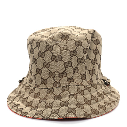 Gucci X NORTH FACE Canvas GG Monogram Reversible Hat S Beige Deep Orange 5 of 13