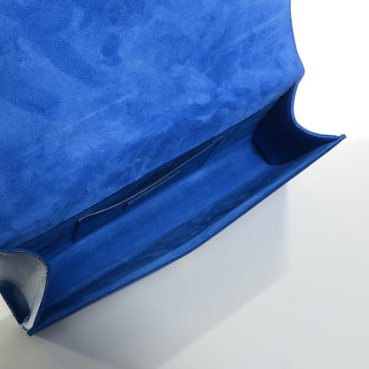 Saint Laurent Textured Patent Calfskin Classic Monogram Clutch Royal Blue 5 of 8