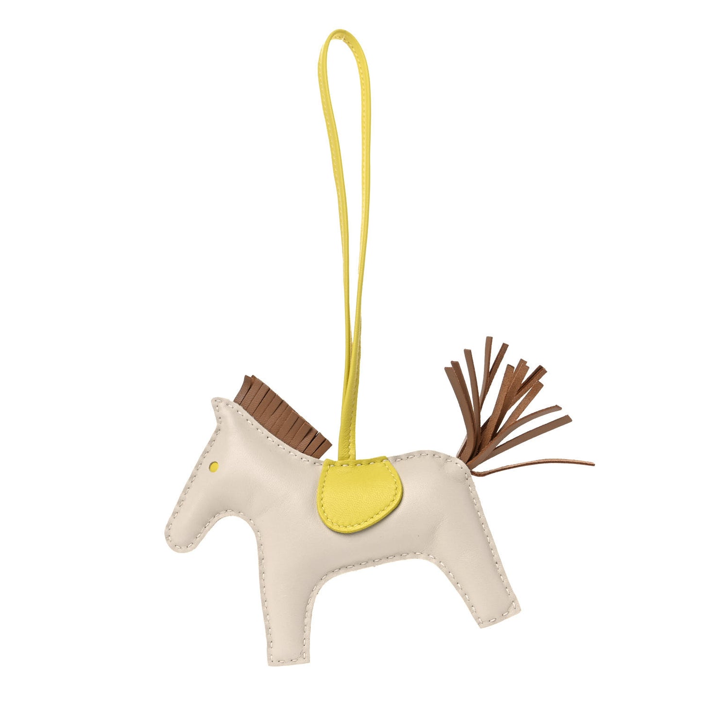 Milo Lambskin Grigri Rodeo Horse Bag Charm MM Craie Chai Lime