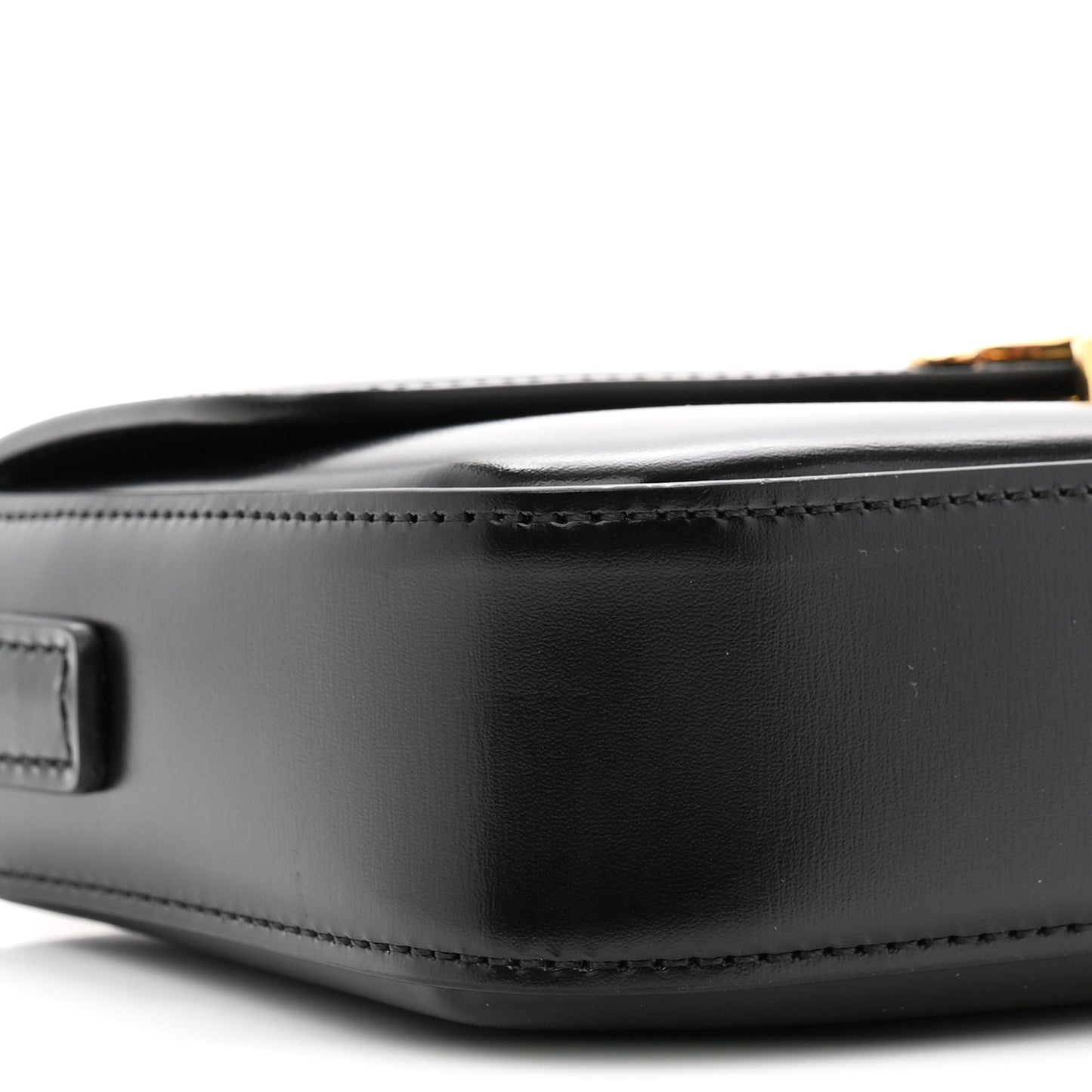 Shiny Calfskin Triomphe Shoulder Bag Black