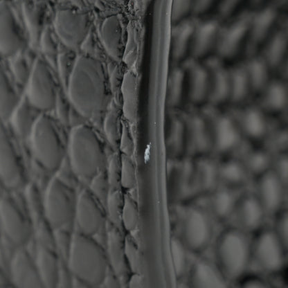 Saint Laurent Calfskin Crocodile Embossed Medium Classic Monogram Kate Tassel Satchel Black 12 of 14