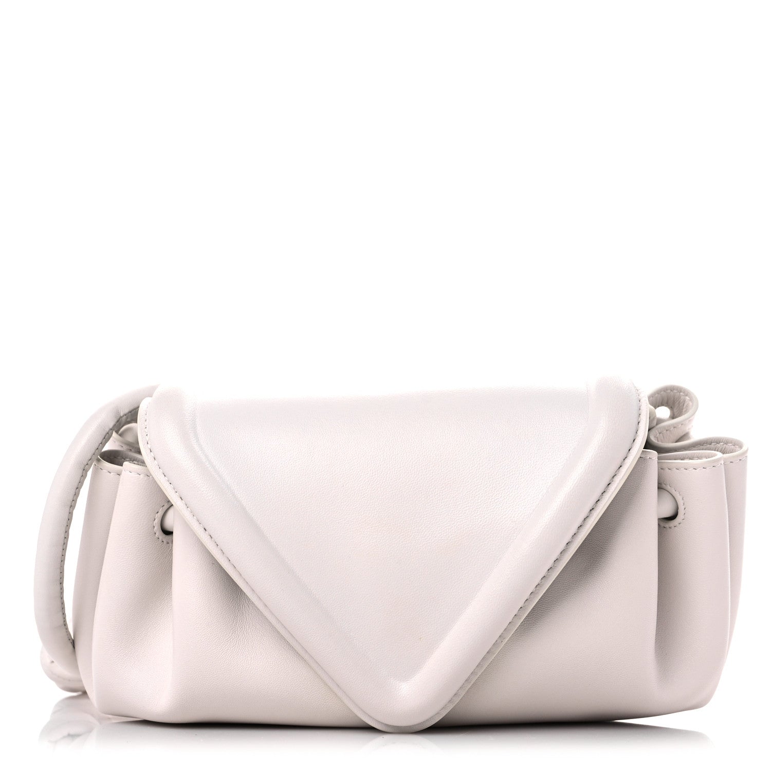 Bottega Veneta Lambskin Small Beak Triangle Flap Shoulder Bag Chalk 1 of 11
