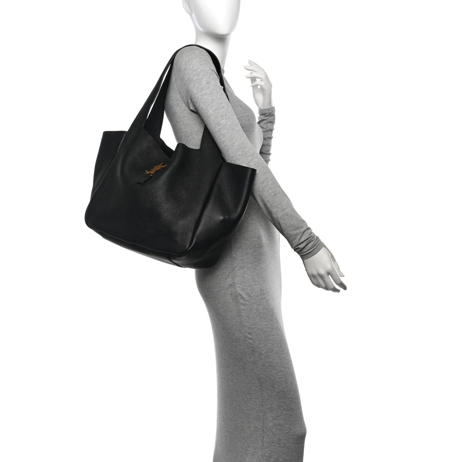 Saint Laurent Grained Deerskin Bea Tote Black 2 of 10