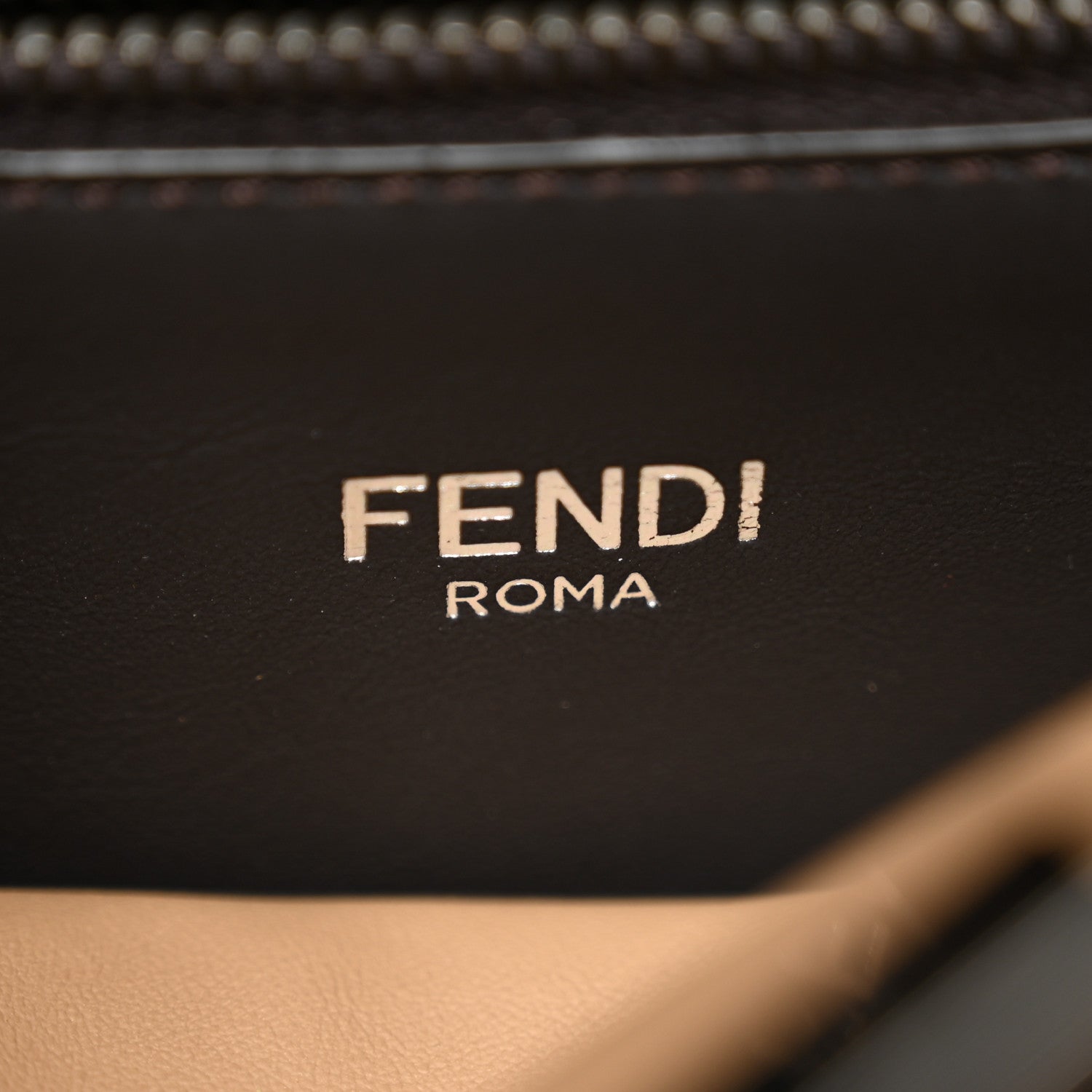 Fendi Cuoio Romano Vitello Cover Glazed Fabric Bi-Color FF 1974 Mini Peekaboo I SEE U Satchel Brown 7 of 10
