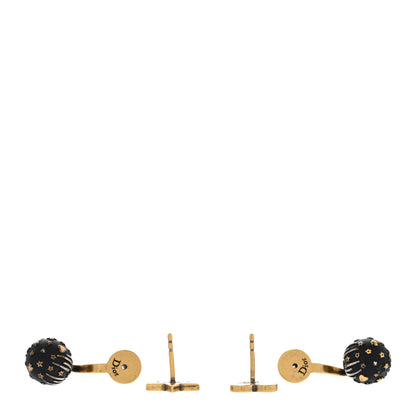 Christian Dior Metal Star Heart Earrings Black Gold 3 of 7