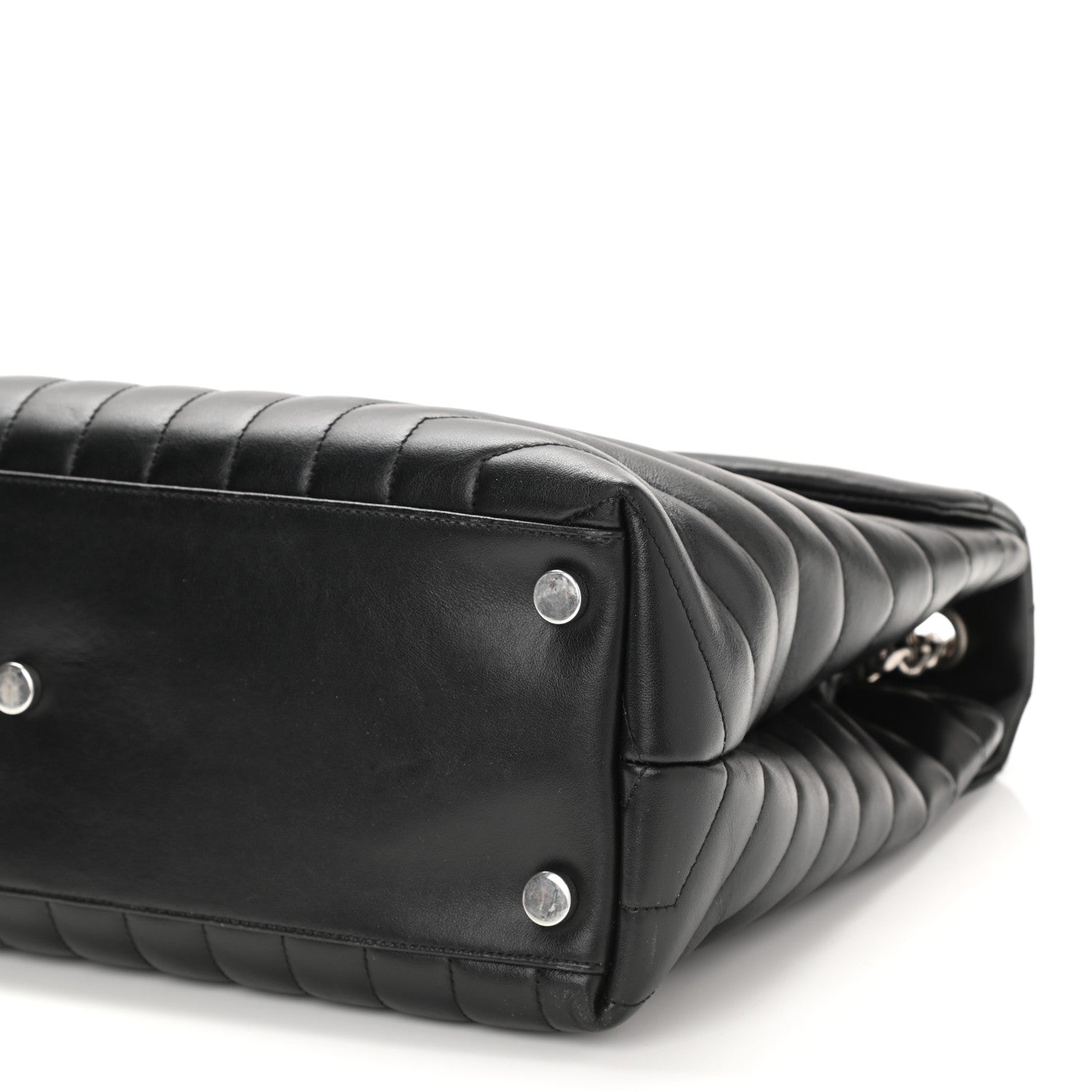 Saint Laurent Calfskin Y Quilted Monogram Large Loulou Chain Satchel Black 9 of 9
