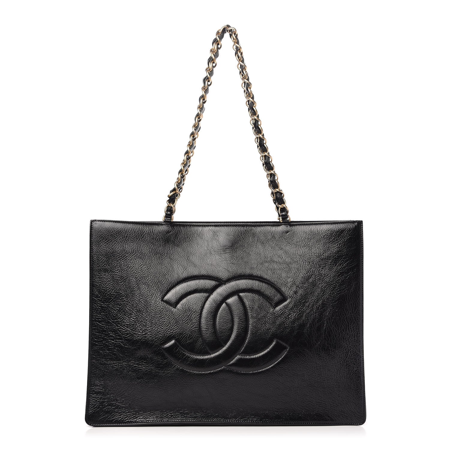 Chanel Shiny Aged Calfskin Shopping Bag Black 1 of 10