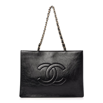 Chanel Shiny Aged Calfskin Shopping Bag Black 1 of 10