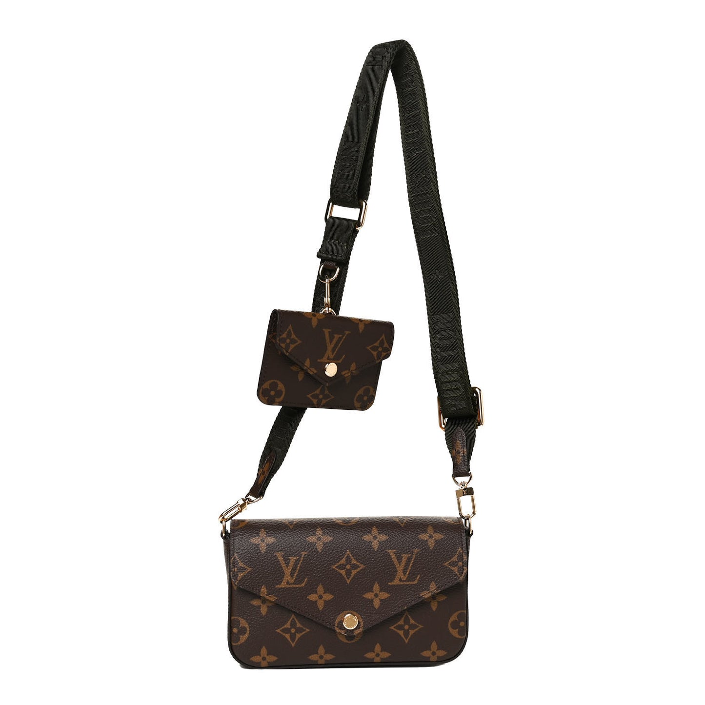 Monogram Felicie Strap & Go Kaki