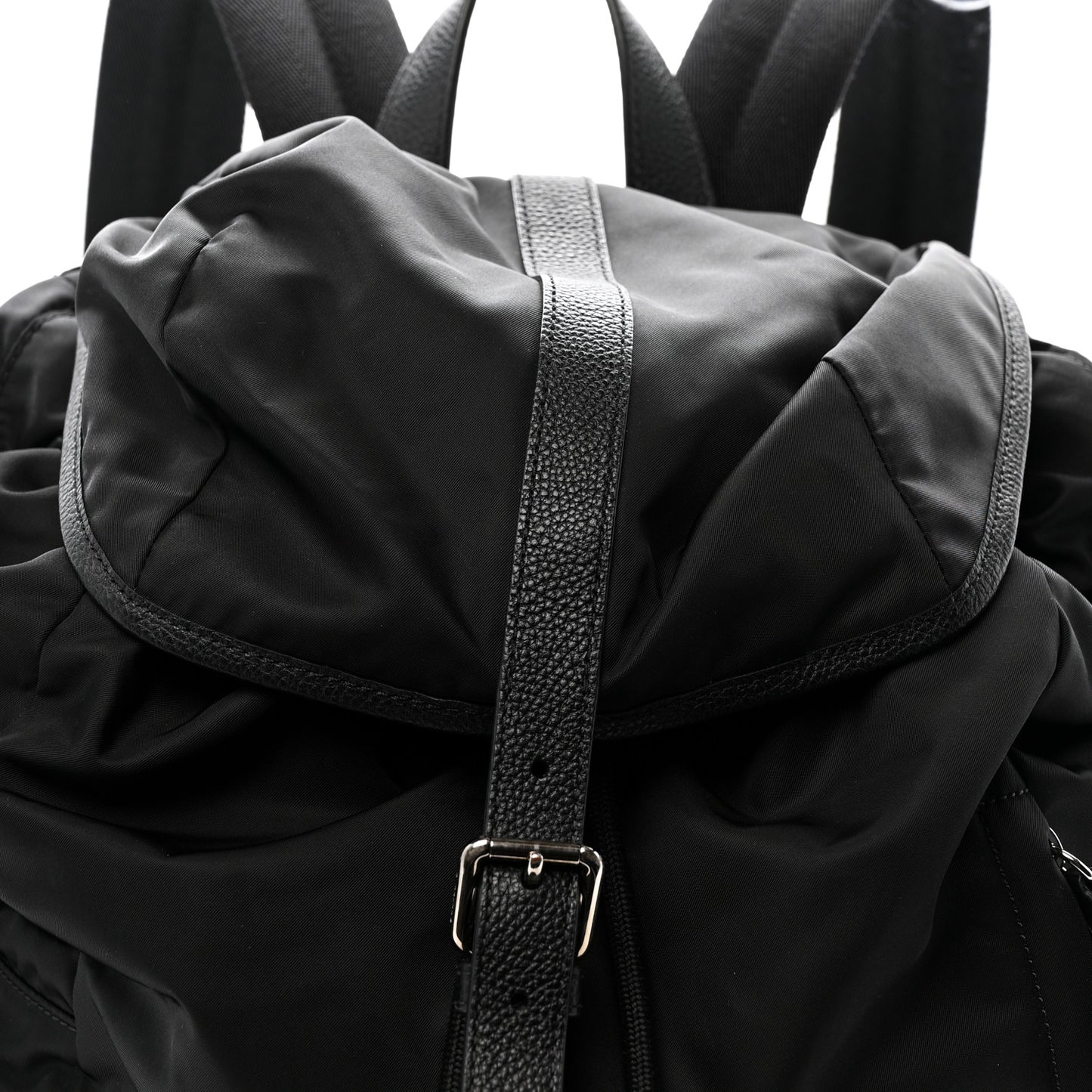 Nylon Grained Calfskin Watson Diaper Bag Black