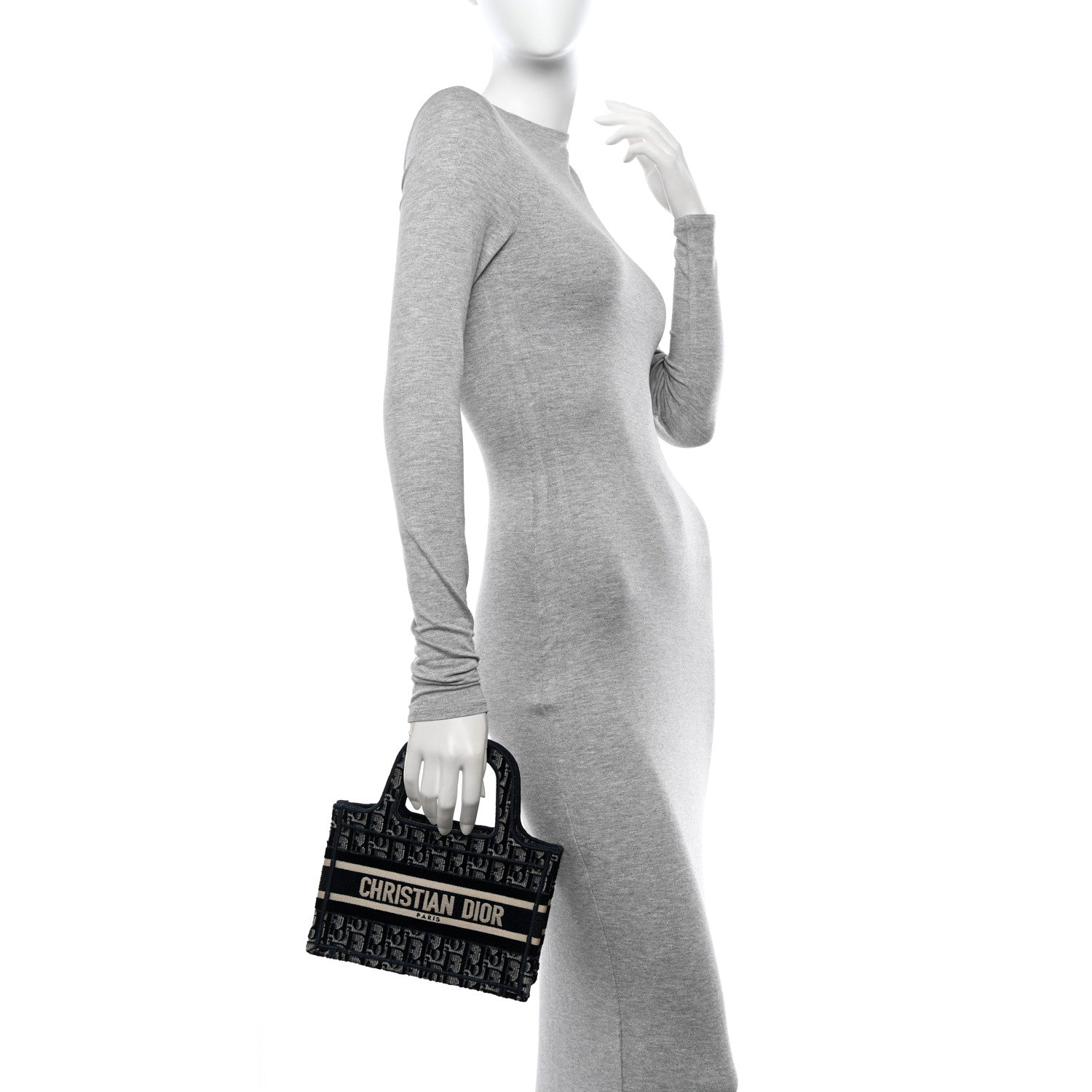 Christian Dior Velvet Oblique Mini Book Tote Blue 2 of 13
