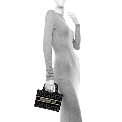 Christian Dior Velvet Oblique Mini Book Tote Blue 2 of 13