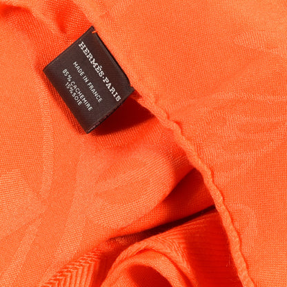 Hermes Cashmere Silk New Libris Stole Orange Exotique 4 of 4