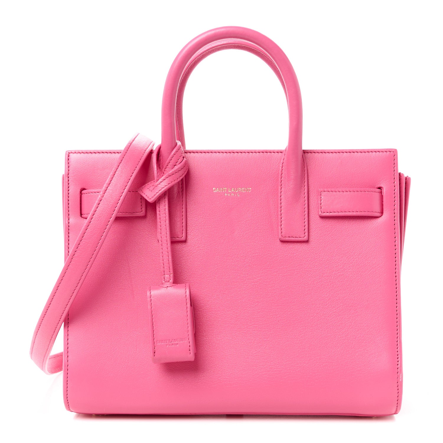 Saint Laurent Calfskin Nano Sac De Jour Lipstick Fuchsia 1 of 11