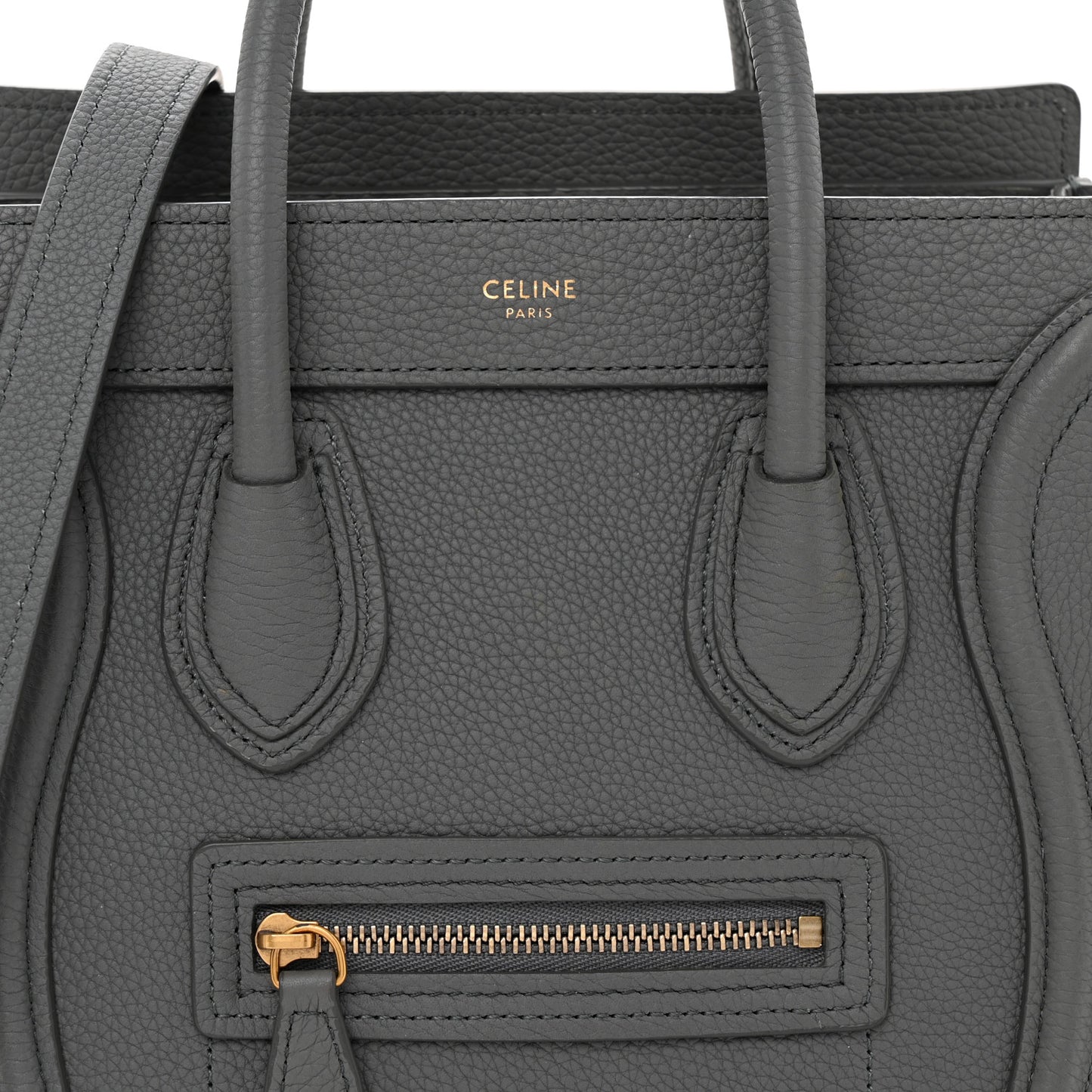 Drummed Calfskin Nano Luggage  Kohl
