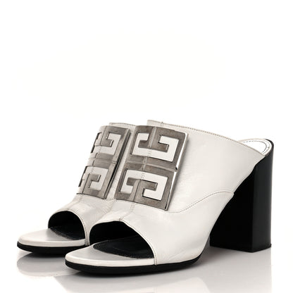 Givenchy Grained Goatskin 4G Logo Mules 38 White 3 of 11