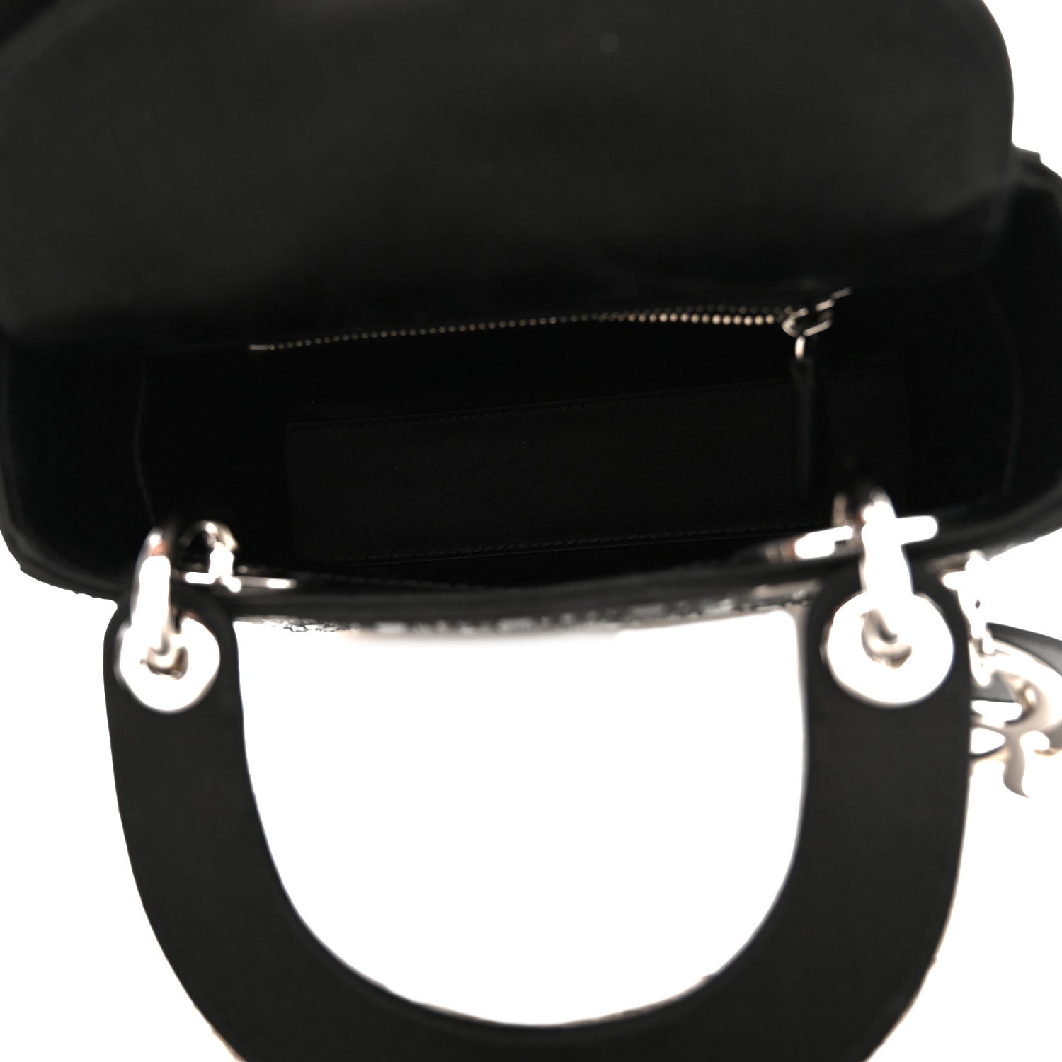 Christian Dior Satin Crystal Cannage Mini Lady Dior Black 5 of 11