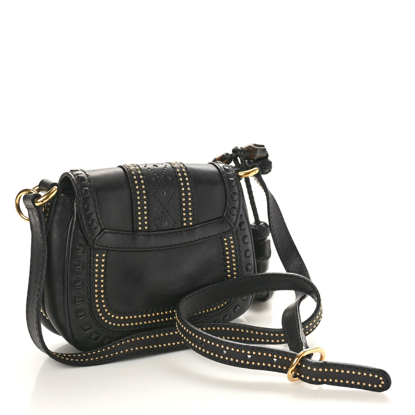 Calfskin Small Snaffle Bit Shoulder Bag Black