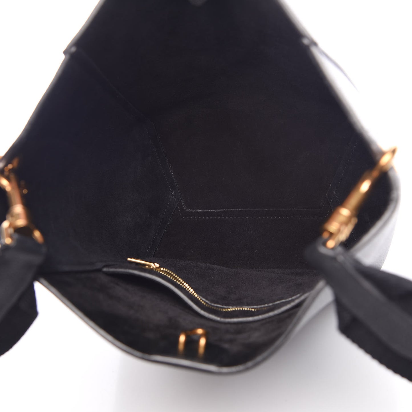 Soft Grained Calfskin Small Sangle Bucket Bag Black