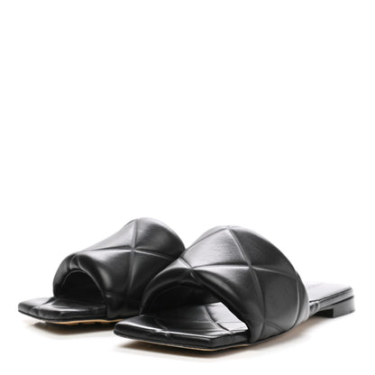 Bottega Veneta Nappa Quilted Rubber Lido Flat Sandals 37 Black 3 of 10