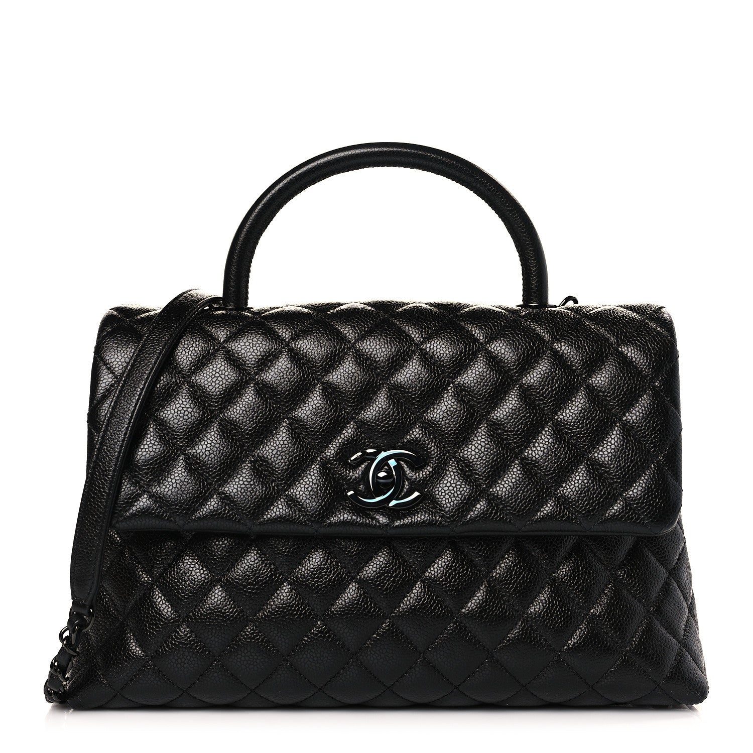 Chanel Caviar Quilted Medium Coco Handle Flap So Black 1 of 9