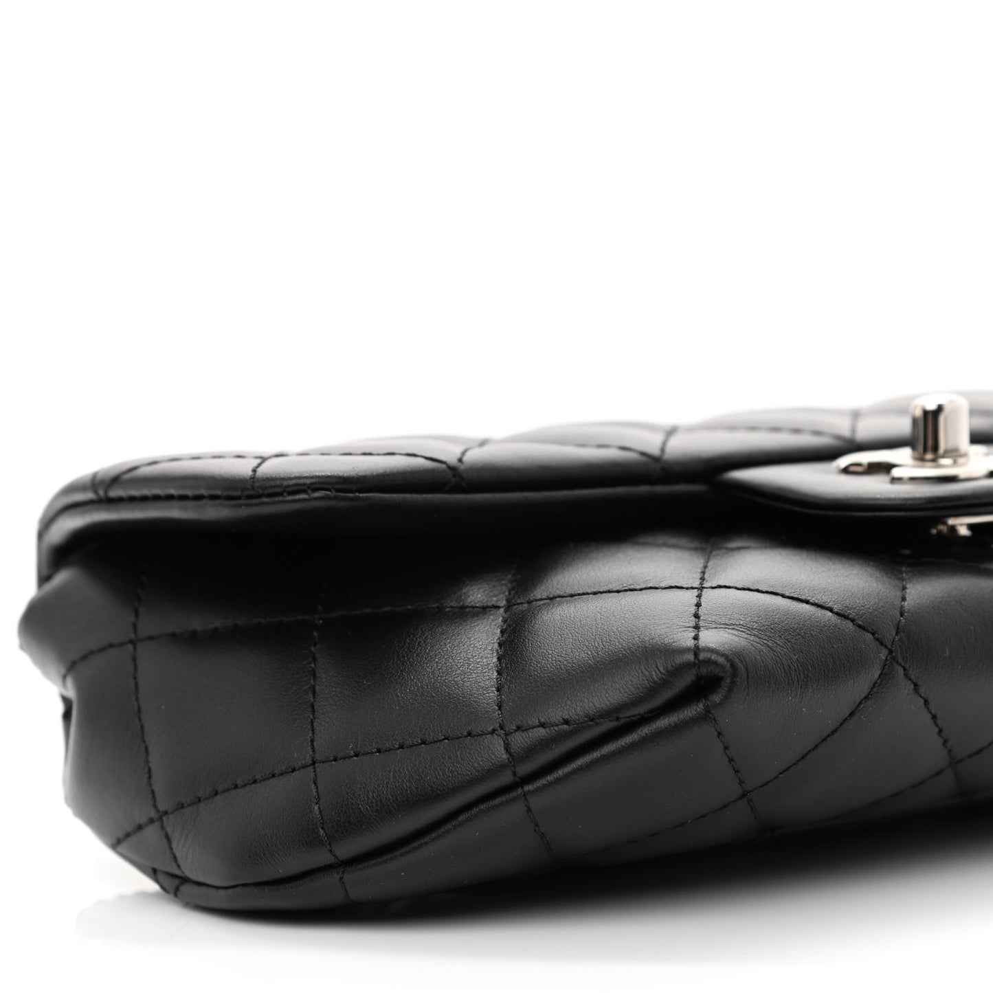 Calfskin Quilted CC Uniform Flap Belt Bag Black