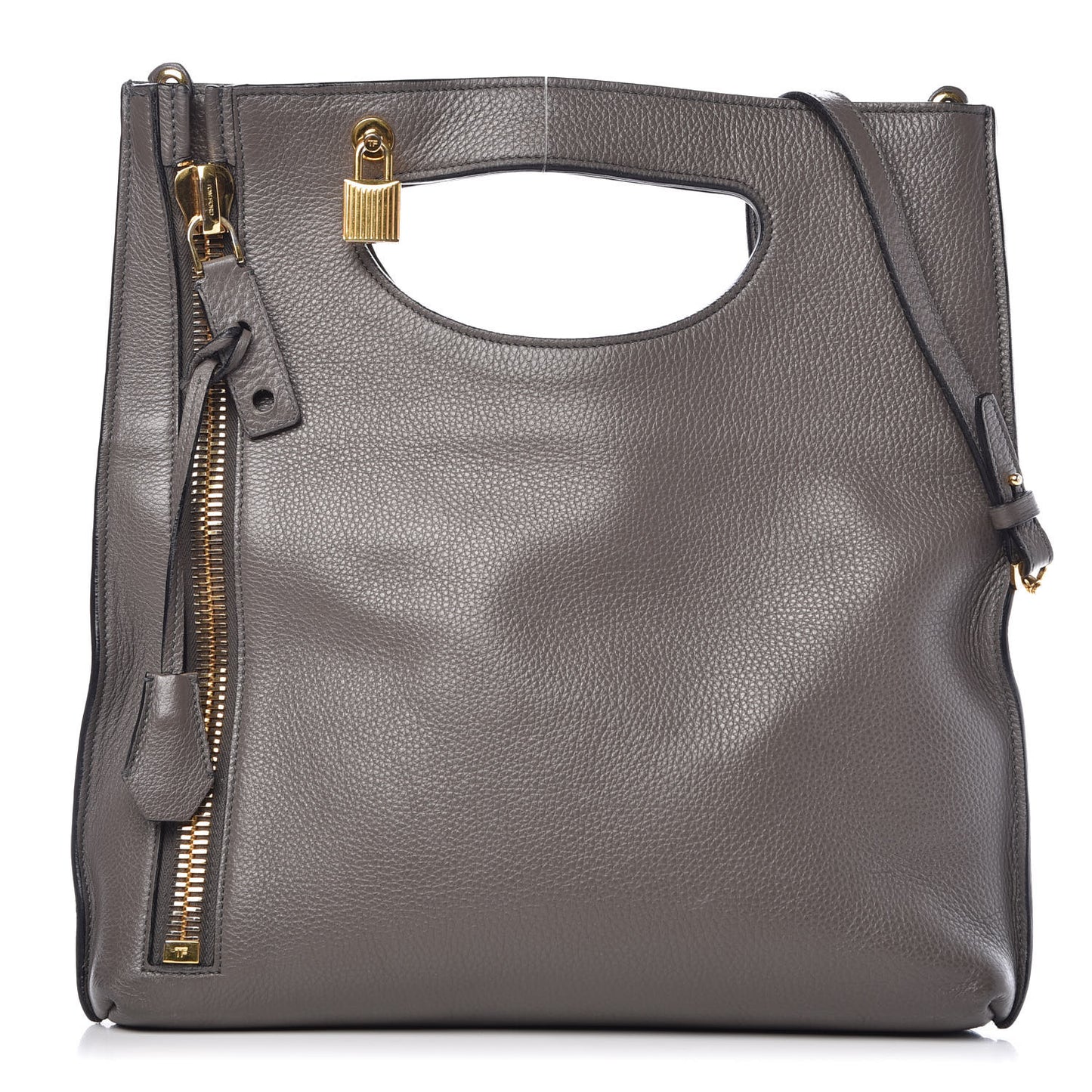 Grained Calfskin Alix Shoulder Bag Graphite